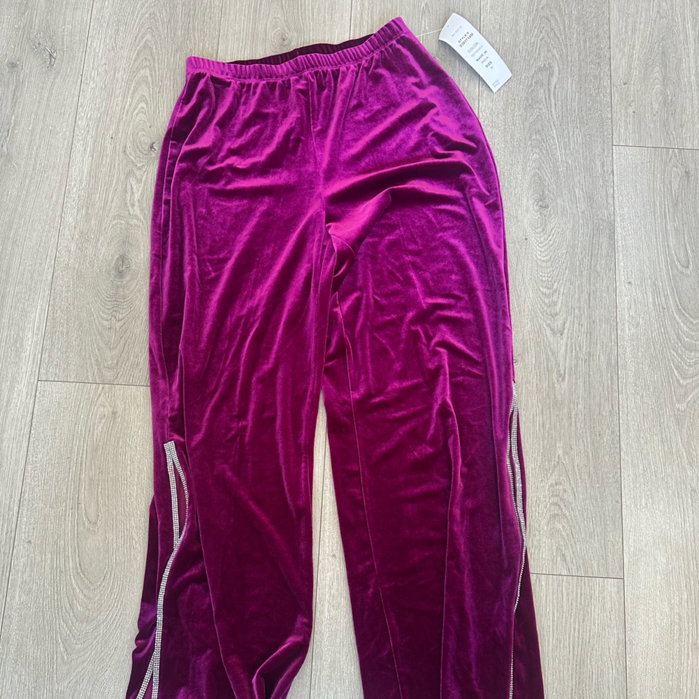 MSK Fuchsia Velvet Joggers